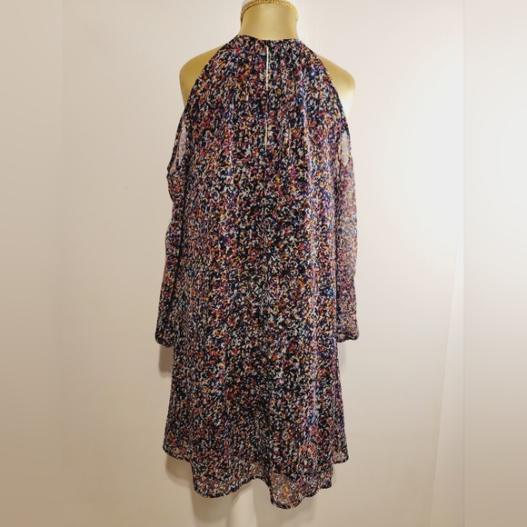 1. STATE Multicolored Print Chiffon Cold Shoulder Dress - Picture 7 of 13